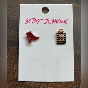 Betsey Johnson | Red Boot and Perfume Bottle Mix Match Stud Earrings